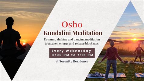 Diagram znázorňujúci štyri fázy Osho Kundalini meditácie a prechod z fyzického pohybu do ticha