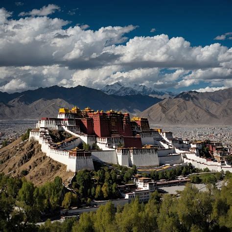 historická krajina tibetských hôr a kláštorov