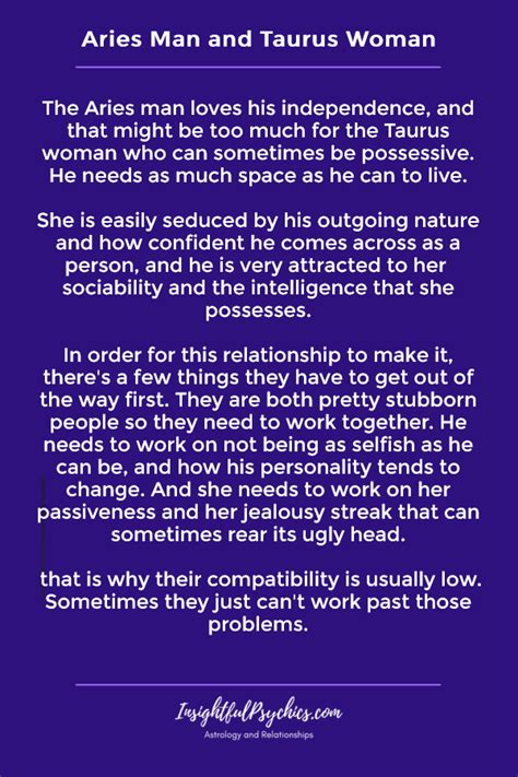 Woman Aries and Man Taurus symbols