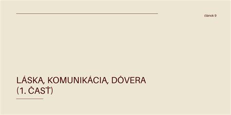 Dôvera a komunikácia