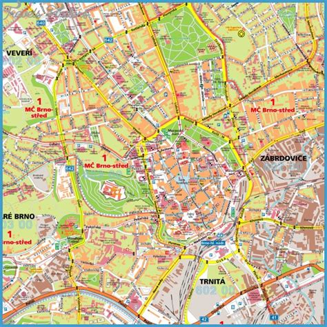 Mapa Brna