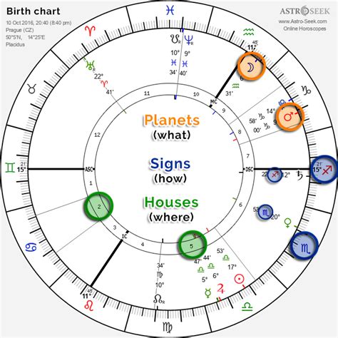 Astrology birth chart example diagram