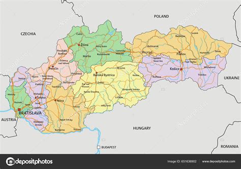 Mapa Slovenska s vyznačenými regiónmi s nárečiami