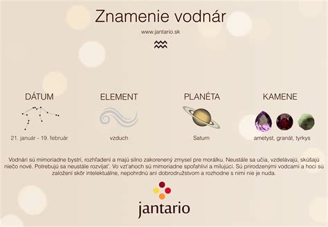 Vodnár charakteristika