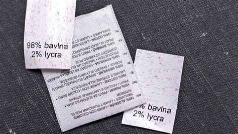 Štítok s pokynmi na údržbu textilu