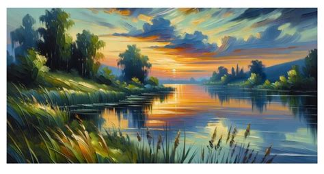 pokojná vodná hladina pri západe slnka