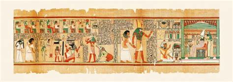 Aniho papyrus zobrazujúci váženie srdca v prítomnosti bohov a Nut ako nebeskej ochrankyne