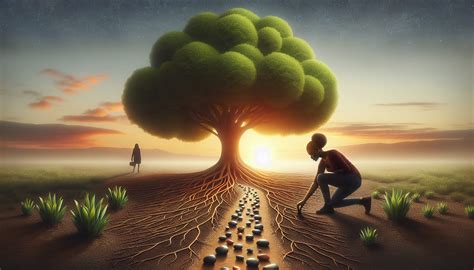 Symbolická ilustrácia osobného rastu a cesty za vlastným cieľom