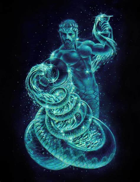 ilustrácia vplyvu planét Saturn a Urán na znamenie Vodnár