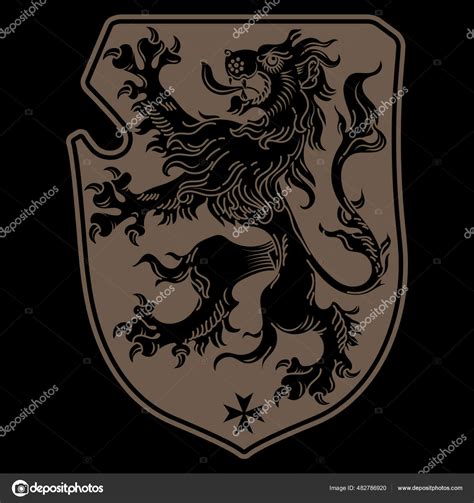 historický heraldický lev na štíte