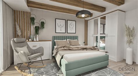 spálňa zariadená v štýle feng shui s jemnými zelenými rastlinami