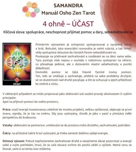 Štruktúra Osho Zen Tarotu - arkány a živly