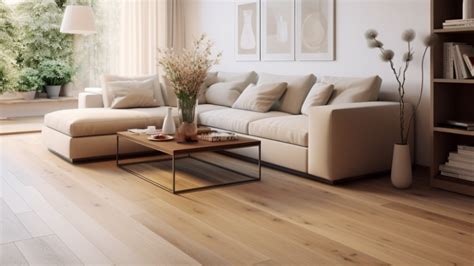 Drevená podlaha v obývacej izbe ako prvok Feng Shui.