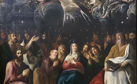 Ilustrácia apoštolov prijímajúcich Ducha Svätého