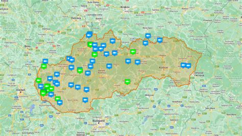 Mapa zobrazujúca rôzne miesta predaja hračiek