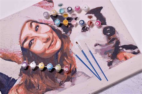 Ilustrácia procesu maľovania podľa čísel