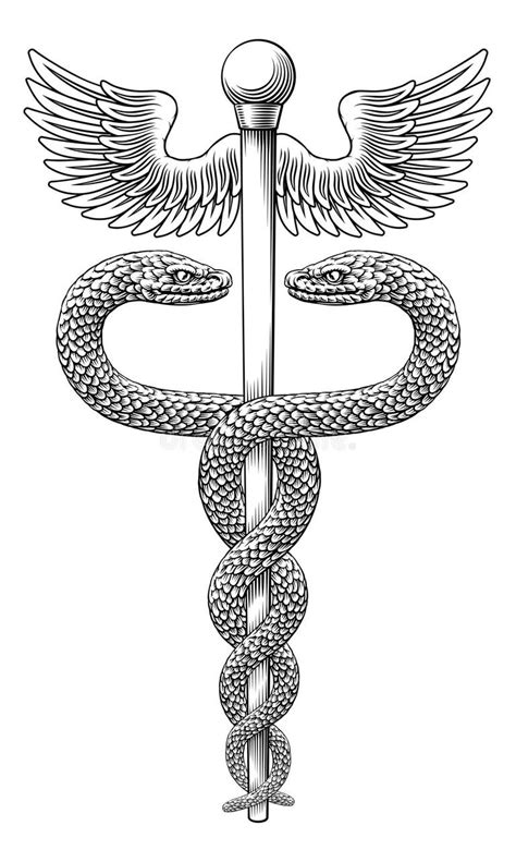 Symbol hada obtočeného okolo tyče (kaduceus) ako symbol energie.