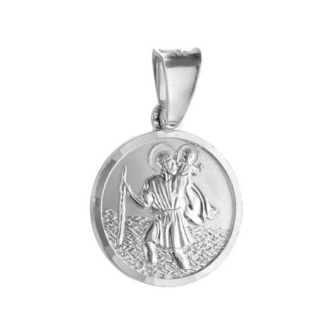 Strieborný prívesok sv. Krištof s dopravnými prostriedkami na zadnej strane