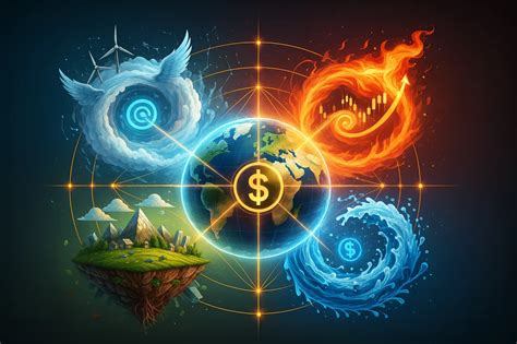 Diagram znázorňujúci oddelenie prvkov voda a oheň