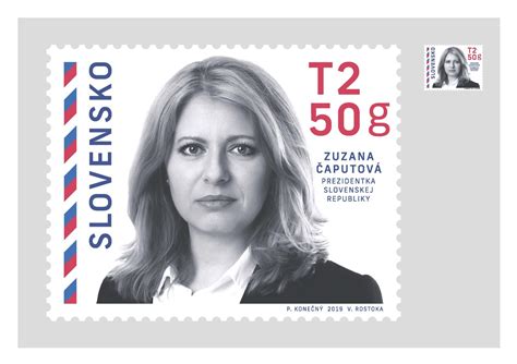 Ilustrácia poštovej známky s podobizňou Zuzany Čaputovej