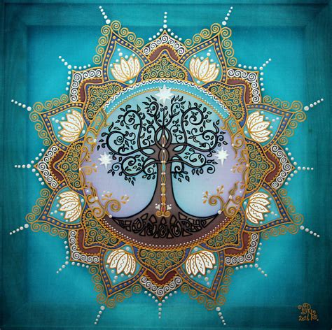 Mandala stromu s detailnými listami