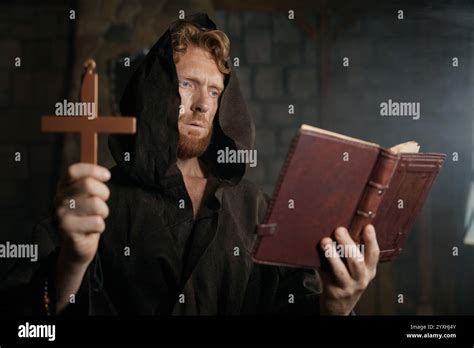 Symbolic image of a priest performing an exorcism