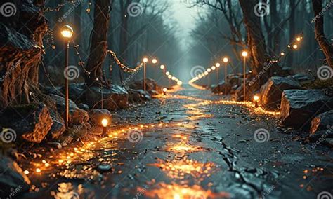 A dimly lit forest scene from The Ritual