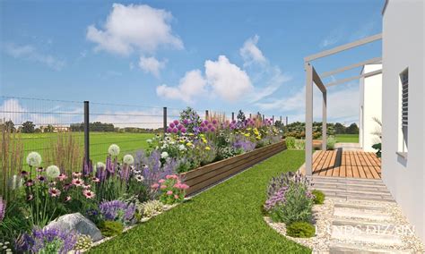 Ilustrácia záhrady s rastlinami v rôznych fázach rastu