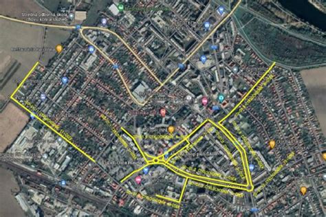 Mapa regiónu Šaľa a okolia s vyznačenými priemyselnými zónami